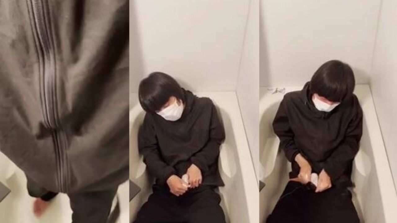 Watch this Asian dude rub his lotion-coated dick through a thin piece of gauze and get a hot load on his ass