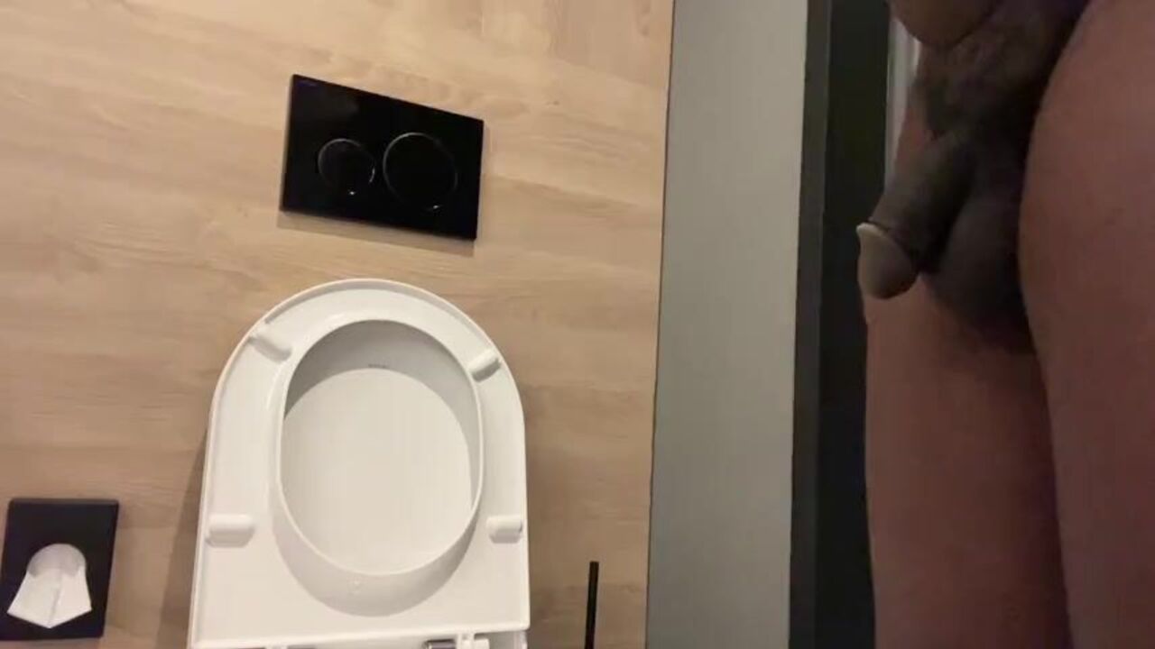 Watch this guy clean up a load of black scat in his human toilet