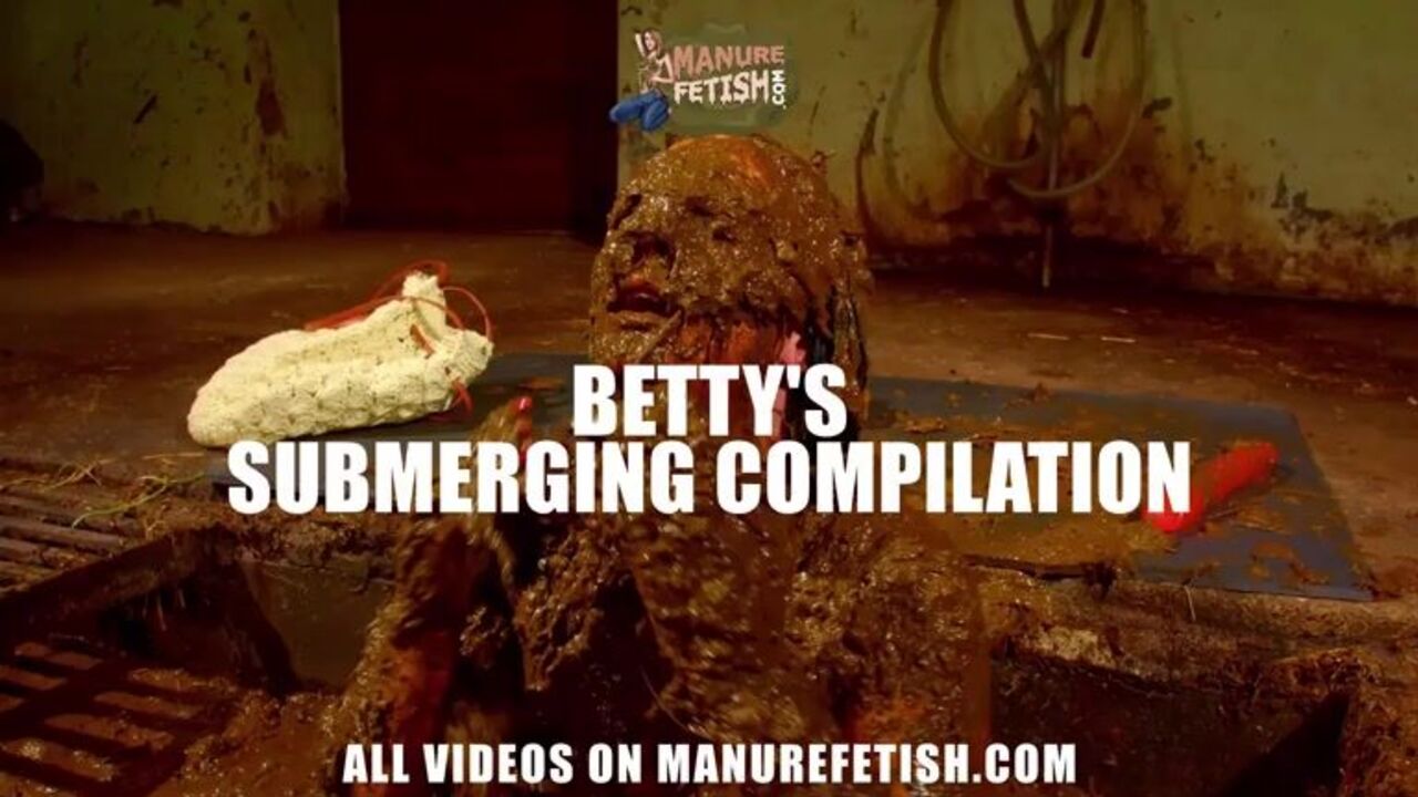 Betty indulges in scat fetish compilation and gets drenched in cowshit