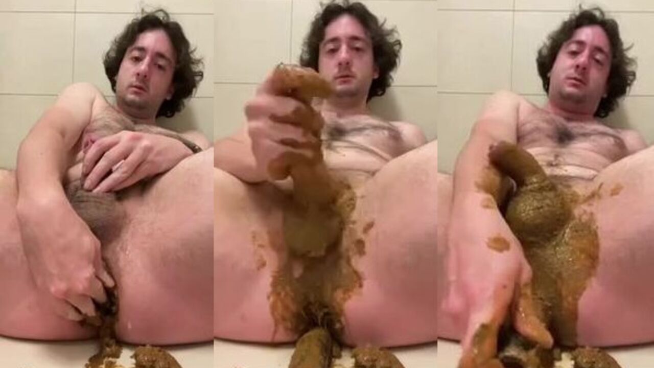 Alex enjoys playing with his scat and smearing it all over the place