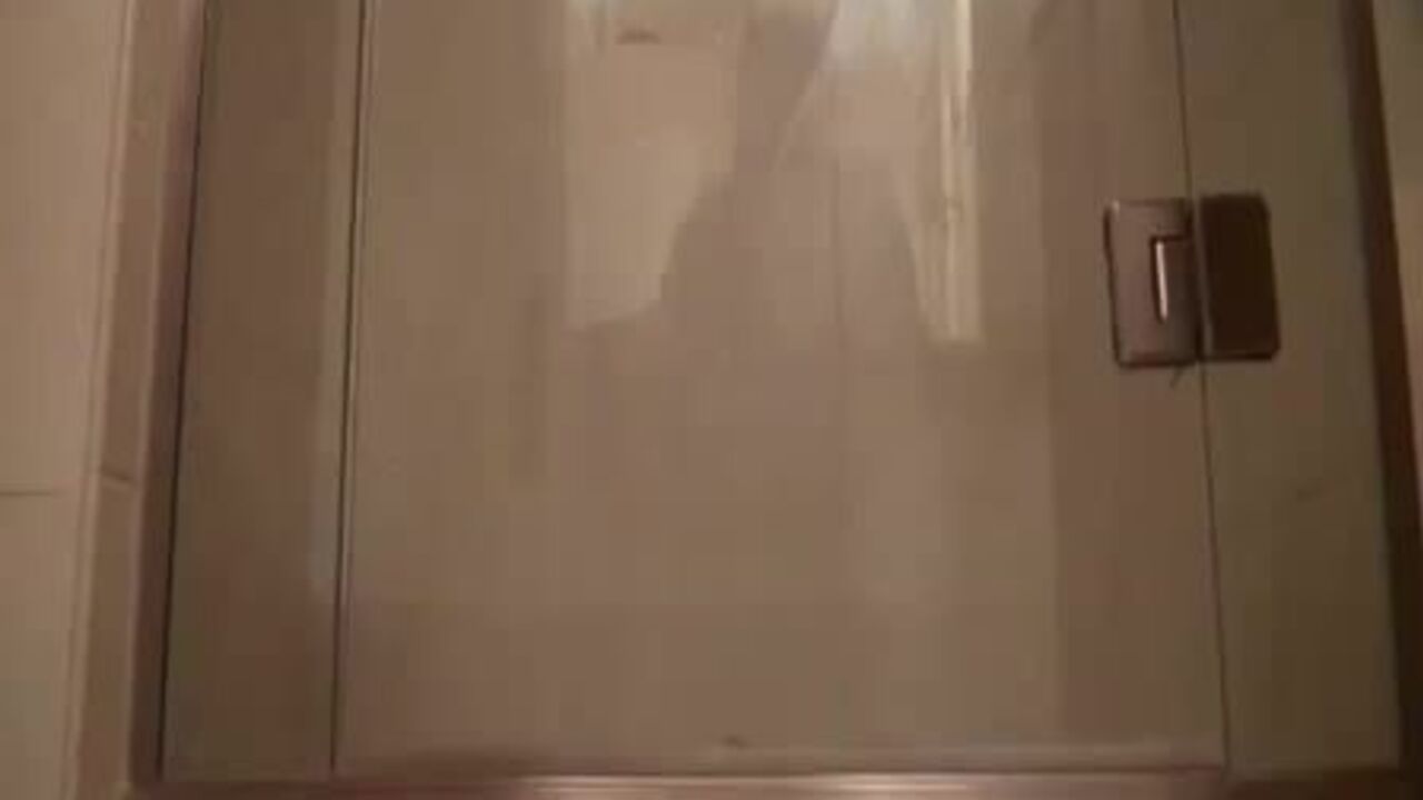 Watch this slutty brunette get her pussy and asshole filled with pee