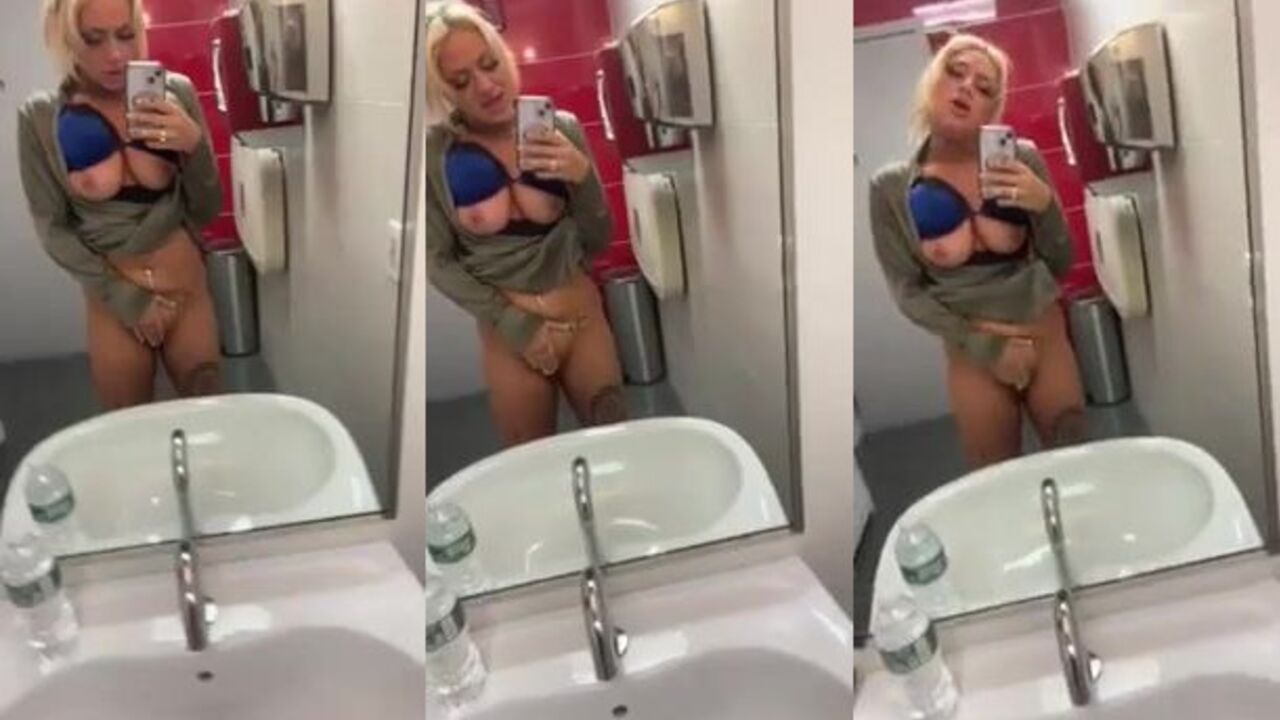 Elizabeth, the filthy pig, gets exposed and pisses in the toilet like a pro