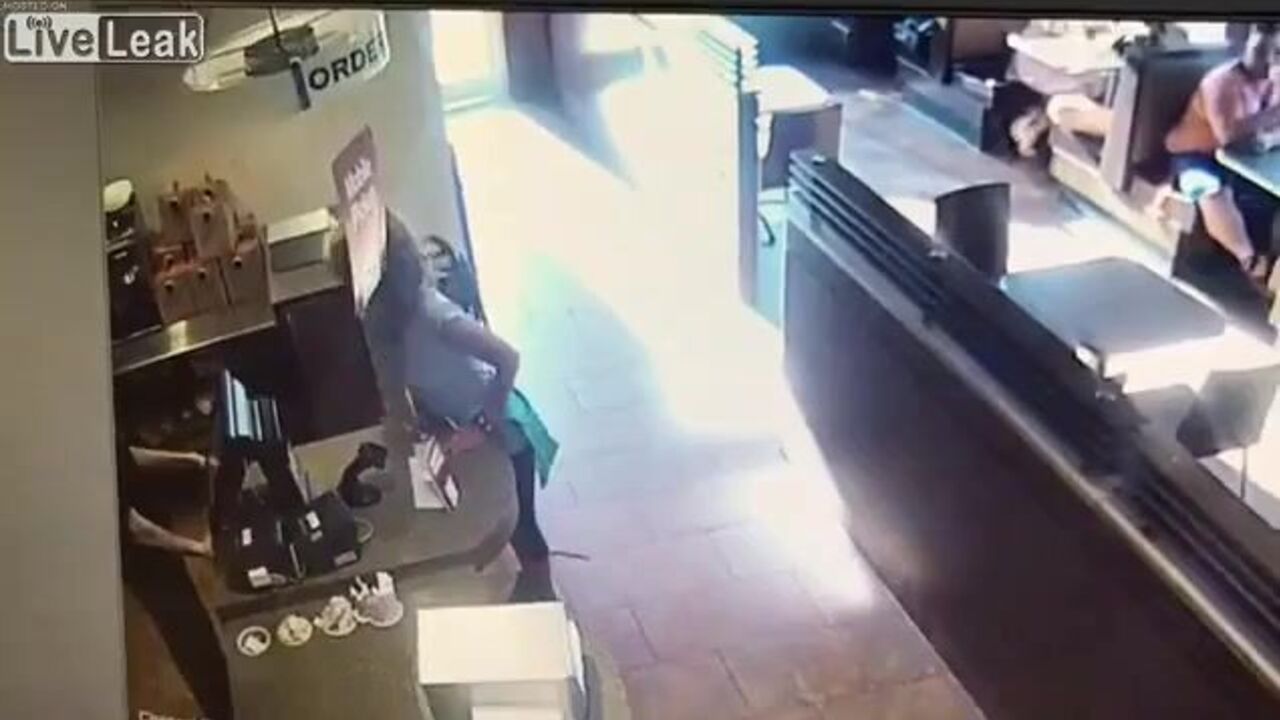 Watch this crazy scat slave dump and scat at the waiter's table