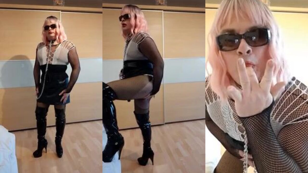 Helpless Ophelie humiliates herself by licking her shitty finger in degraded slutty porn