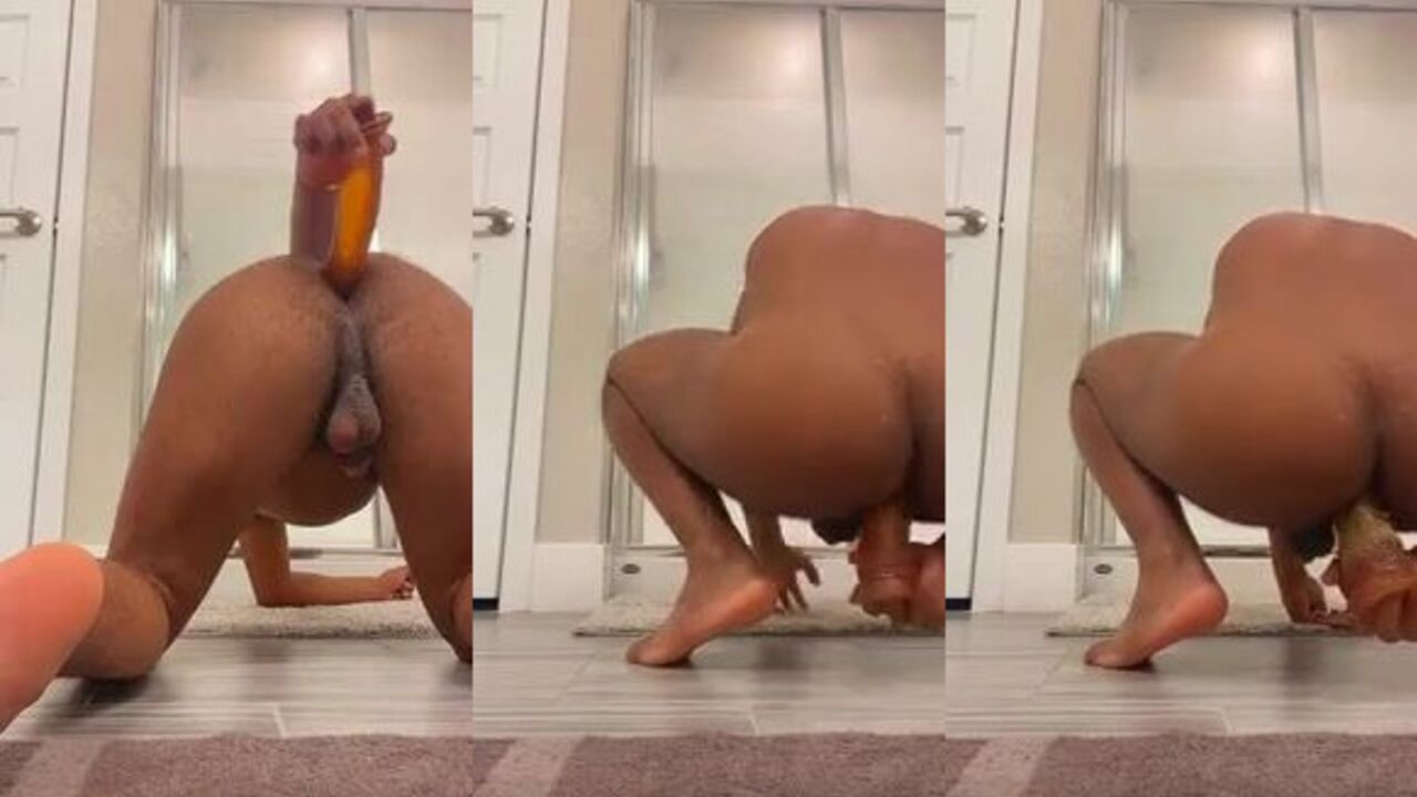 Watch this dude's scat get pounded with a filthy dildo