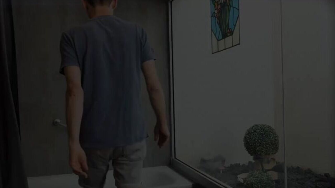 Watch this hot dude take a leak in his own scat