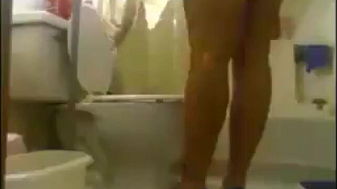 Blonde slut gets a public pissing & squirt show