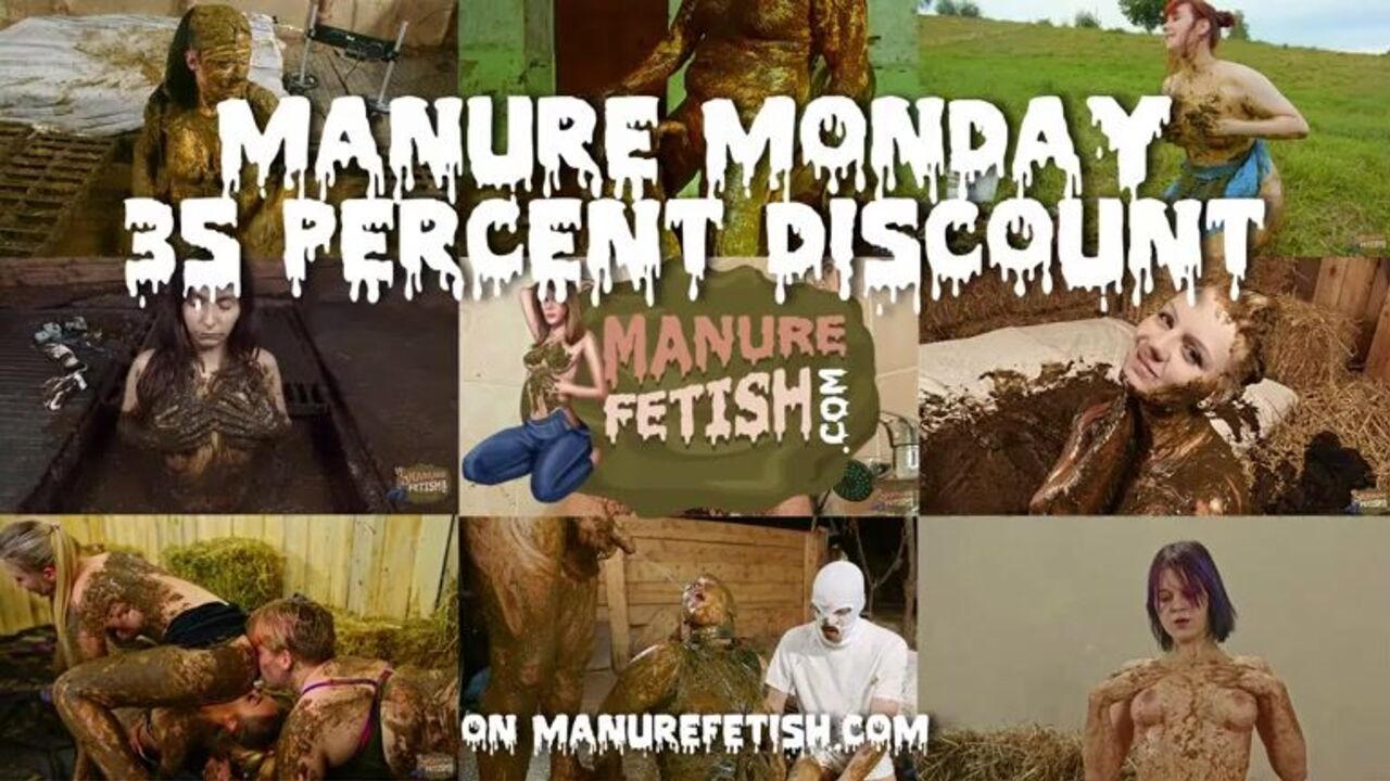 Manure Monday Sale: Scat girls & their slave play dirty games in Cowshit