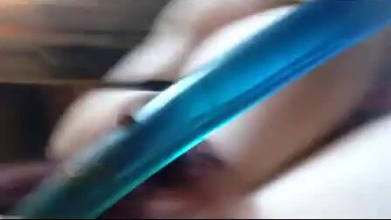 Watch this amateur babe clean her filthy dildo with her own filthy scat