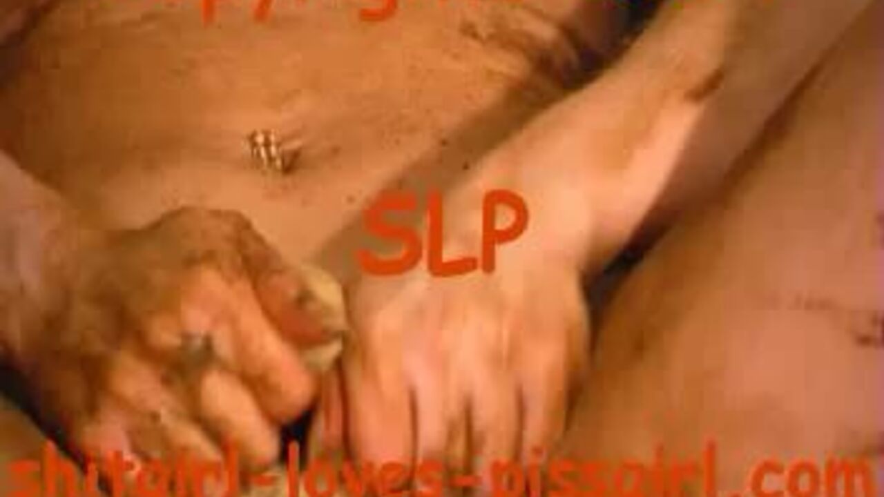 Slutty scat porn video with a sticky mess of scat and scatporn