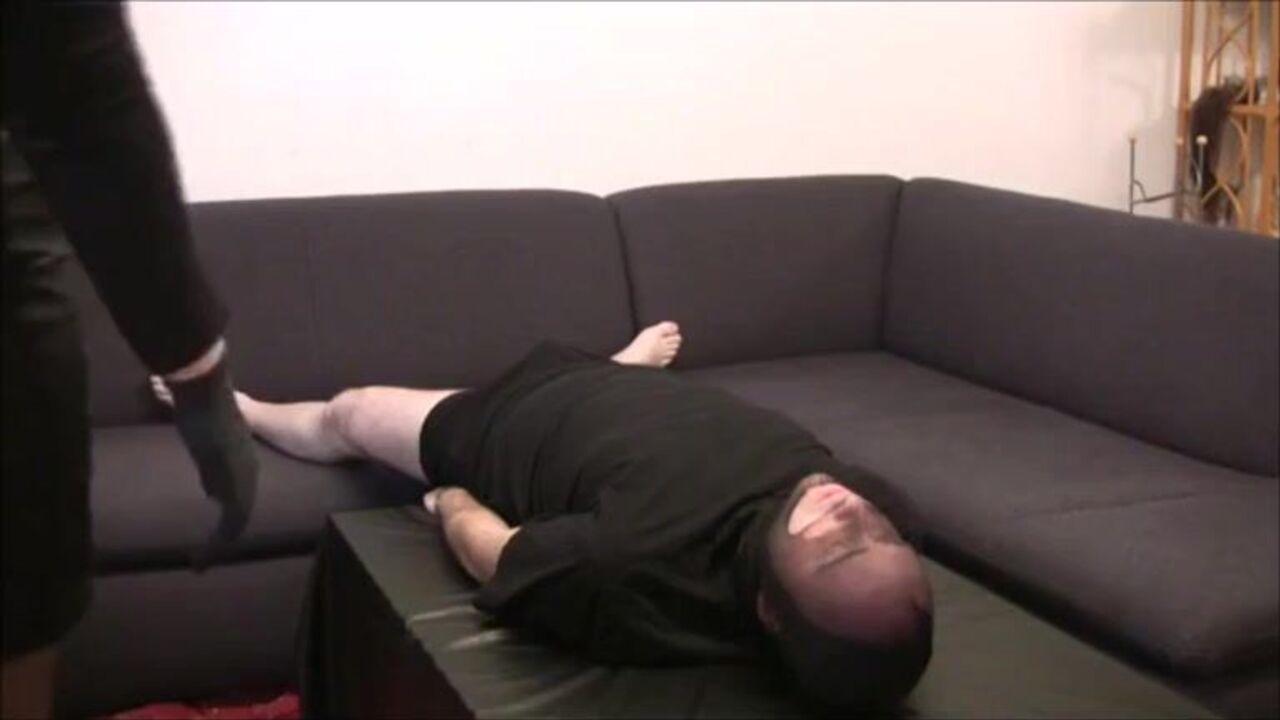 Watch this kinky mistress spit and piss on her slave's mouth