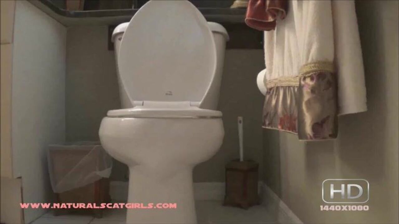 Hot Tegan drops a huge scat on the bathroom floor