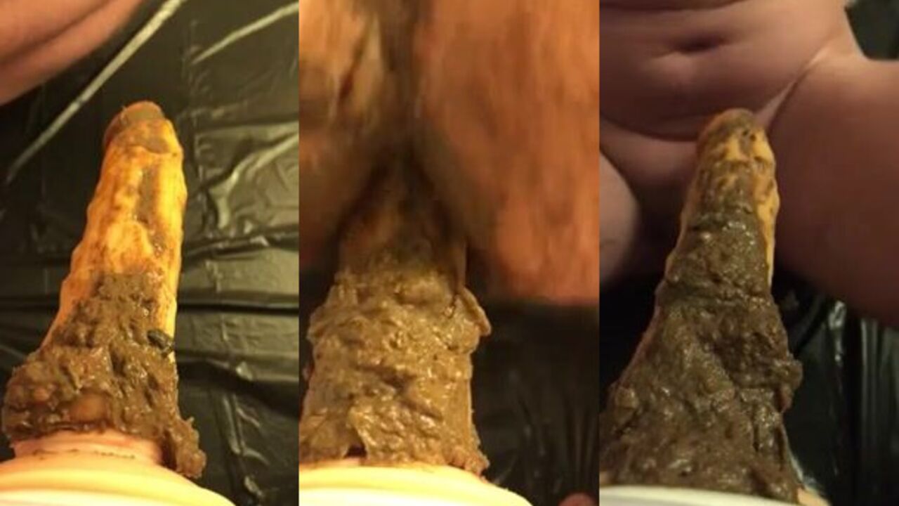 Watch this kinky scat porn video of a dude stuffing his ass with dildo and scat