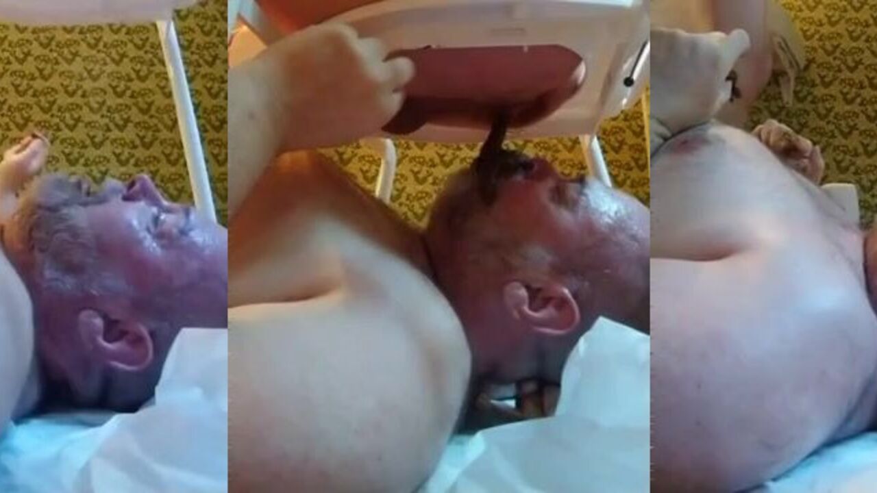 Hot scat porn with a feeding frenzy for a hung guy's enormous load