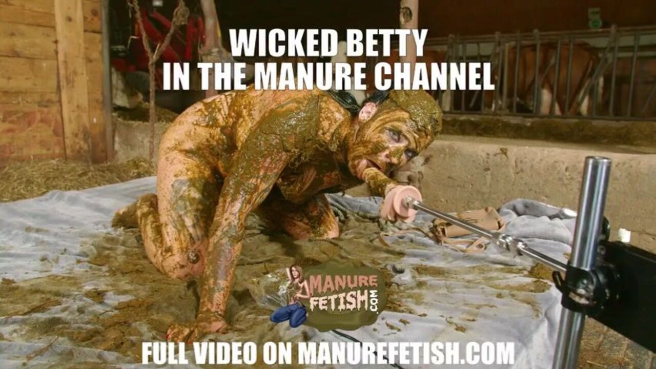 Betty gets drenched in glistening slurry while getting her holes drilled in the channel