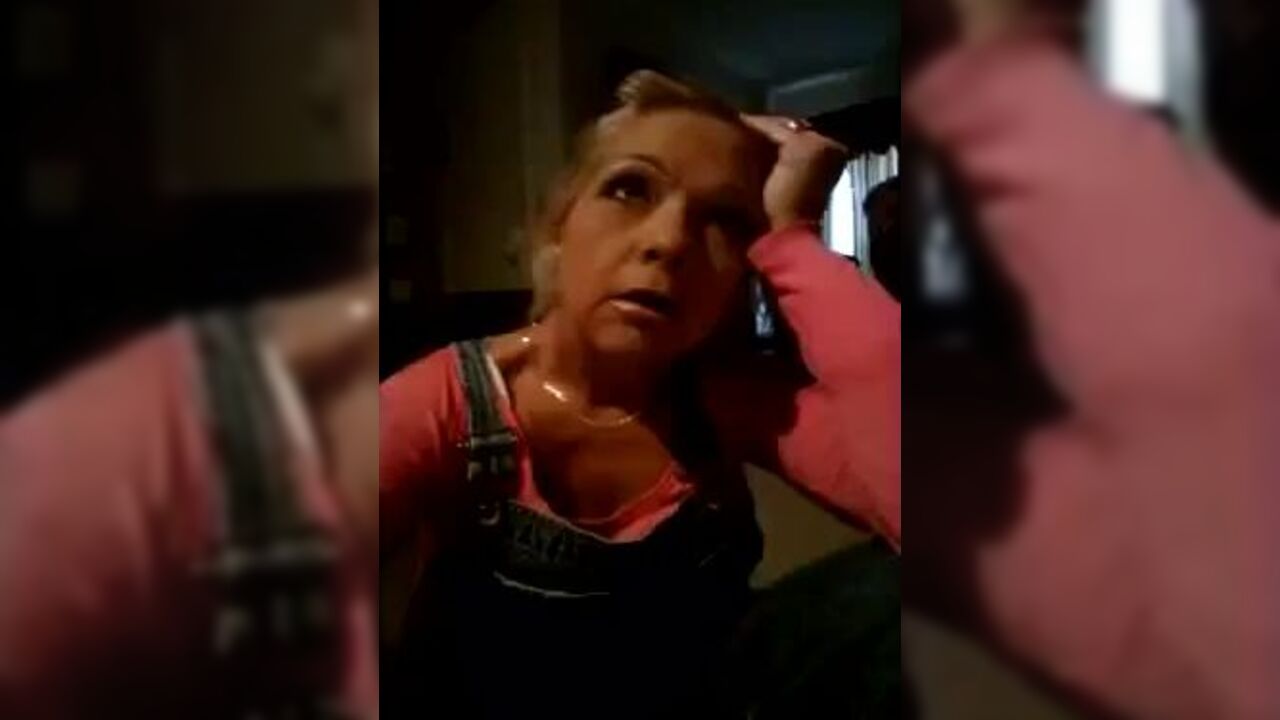 Watch this blonde housewife get her white panties soaked in her own warm jizz