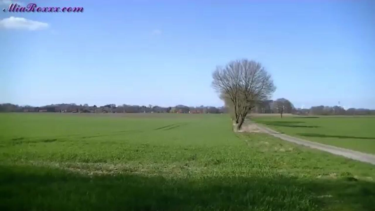 Mia gets off on scatting on the edge of a field in her favorite fetish video