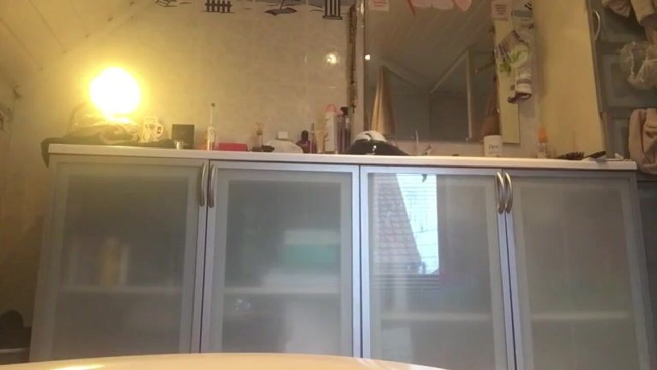 Bath time fun with a filthy scat girl and her partner