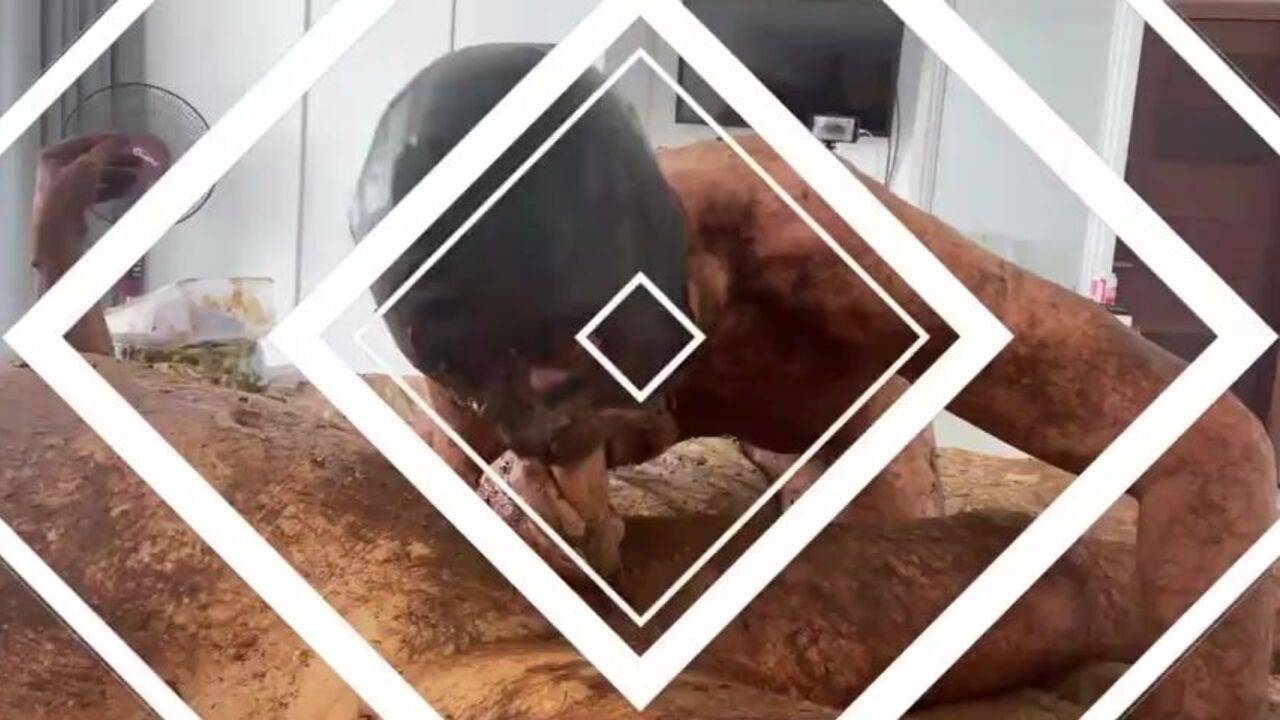 Watch filthy pigs get their scat covered in filth and sick in Filth Pigs in Shit 3
