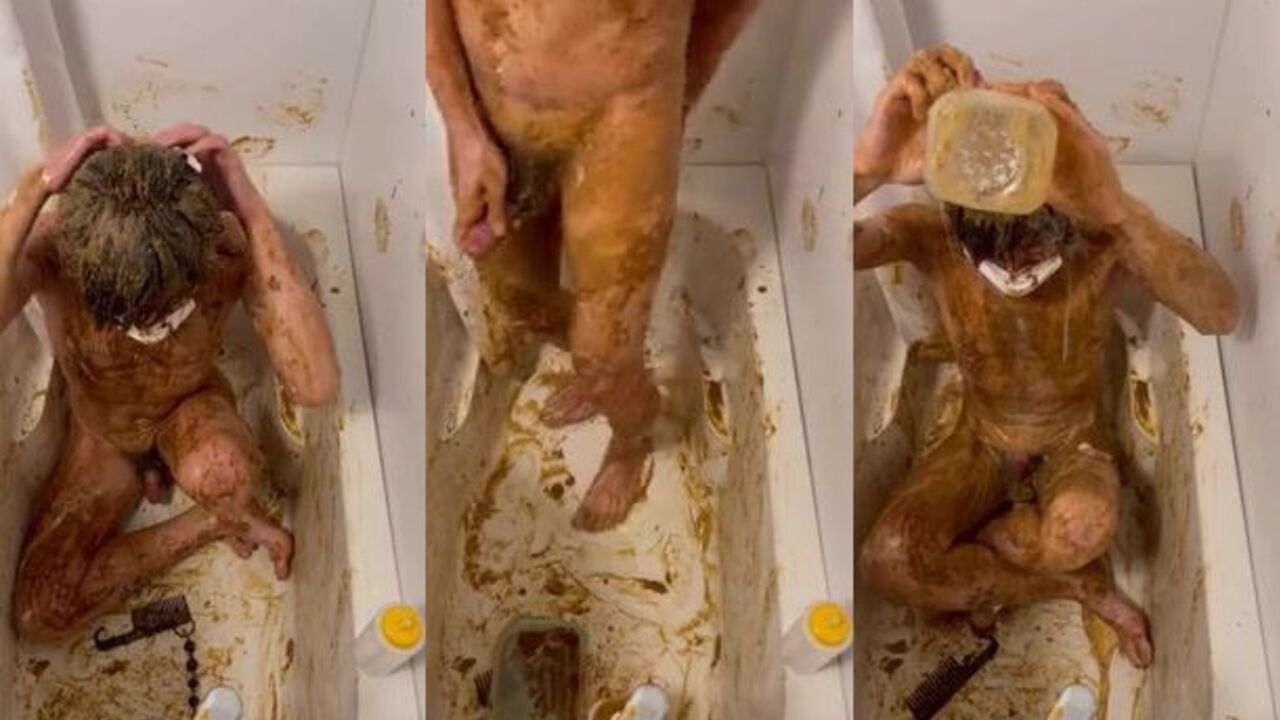 Part 5 of Asian guy's second scat video - pissing, handjobs, and anal action!