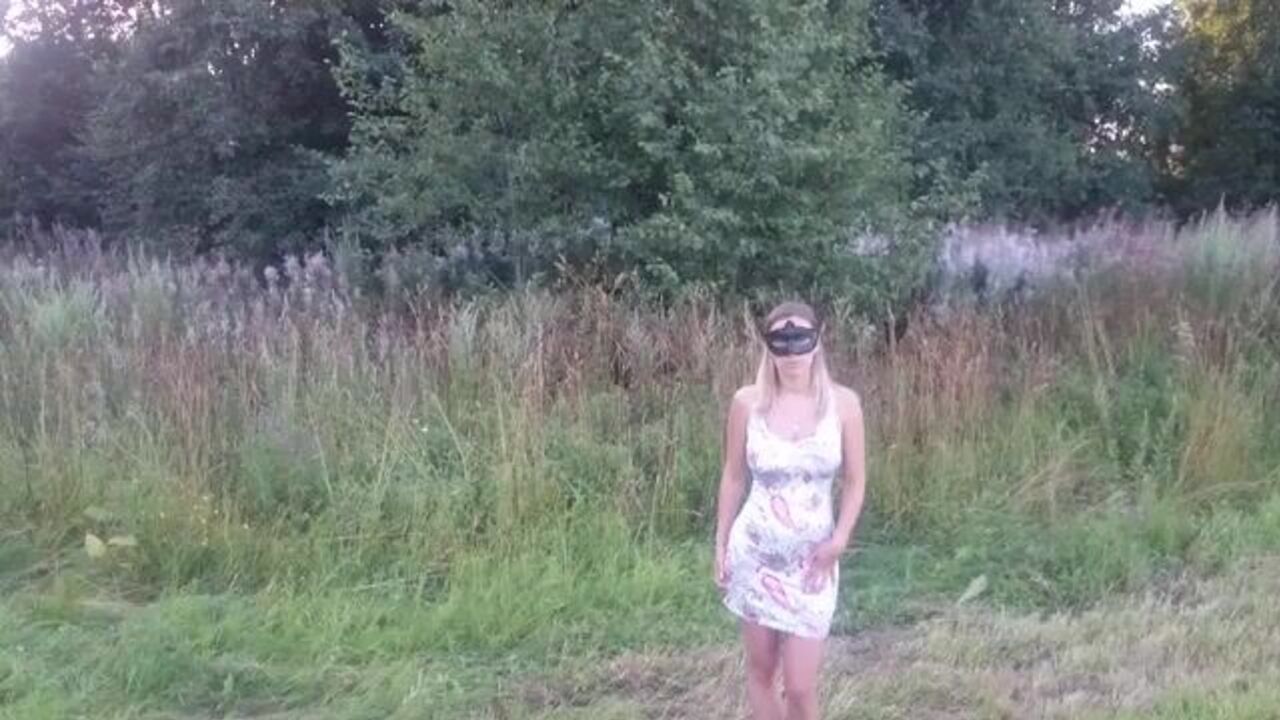 Watch this filthy slut scat in the woods while getting her ass pounded