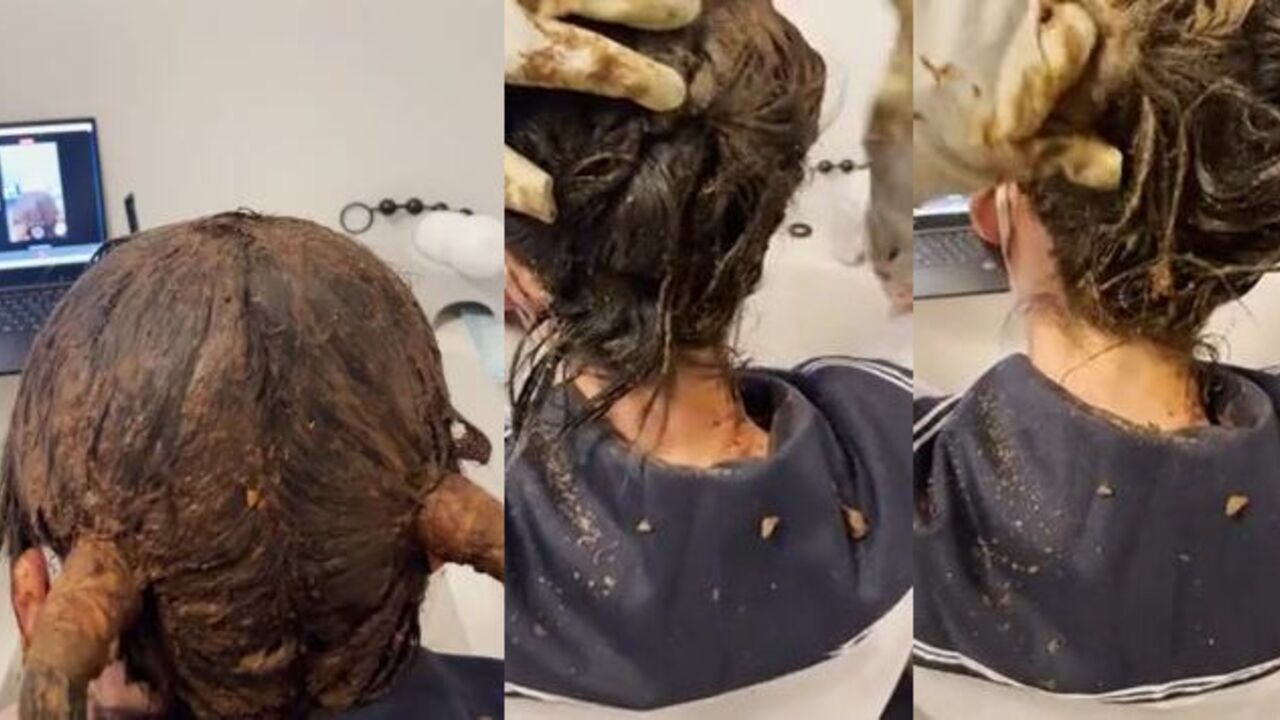 Part 4 of Asian Crossdresser's cosplay pigtail hair pulling & scat porn video