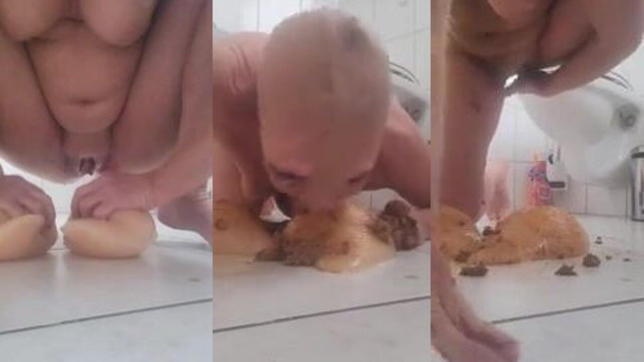 Watch this kinky scat girl get her holes drilled in a poop video