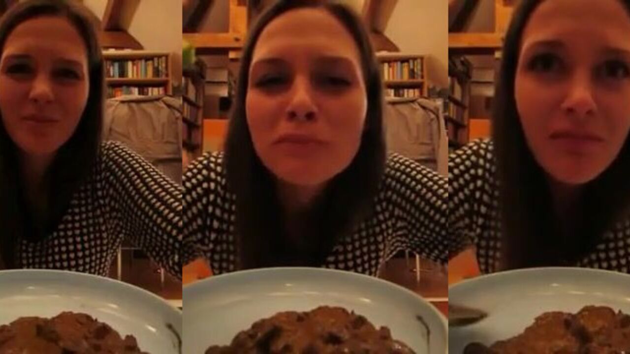 Crazy chick devours a plate of scat with her mouth and ass
