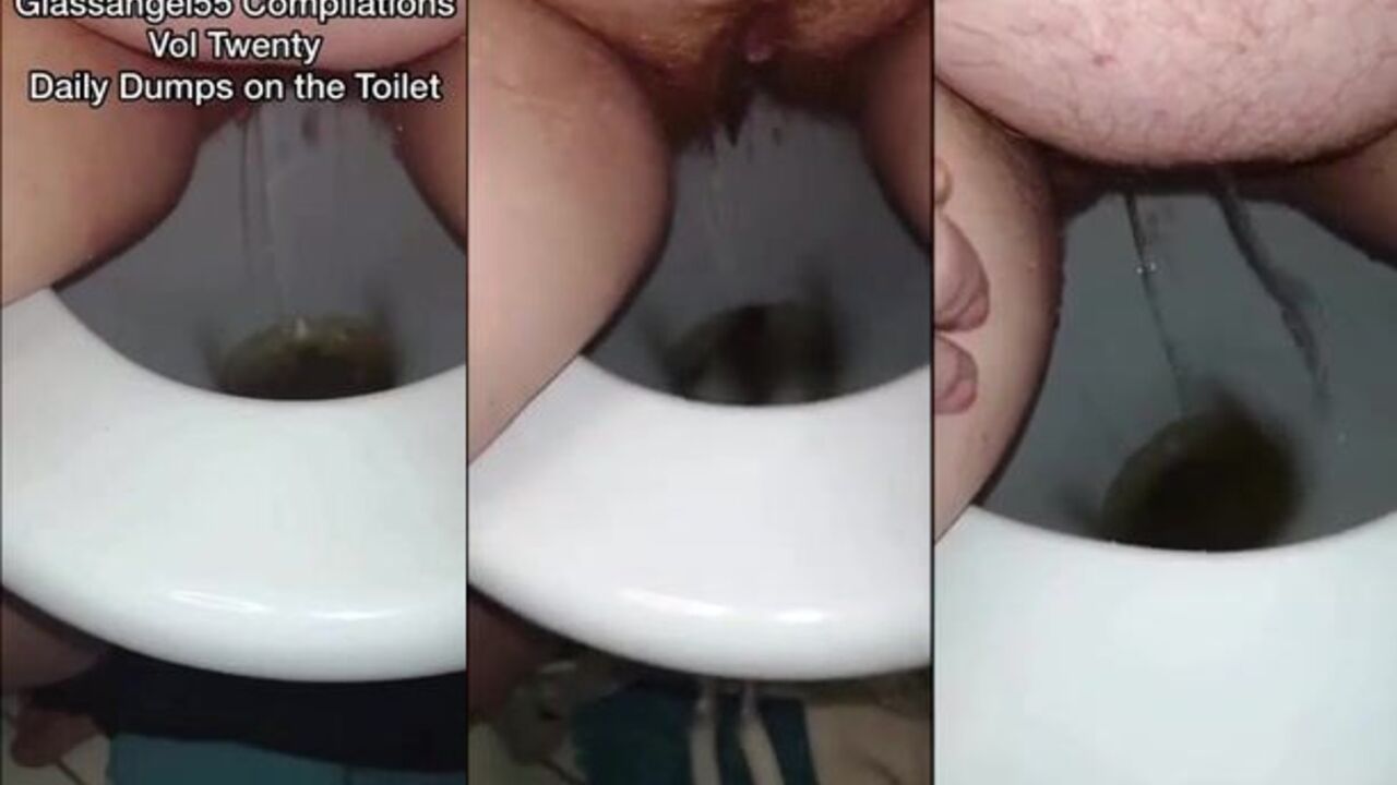 Compilation of scat video and sex slave action on toilet glass with daily dose of pissing and shitting!