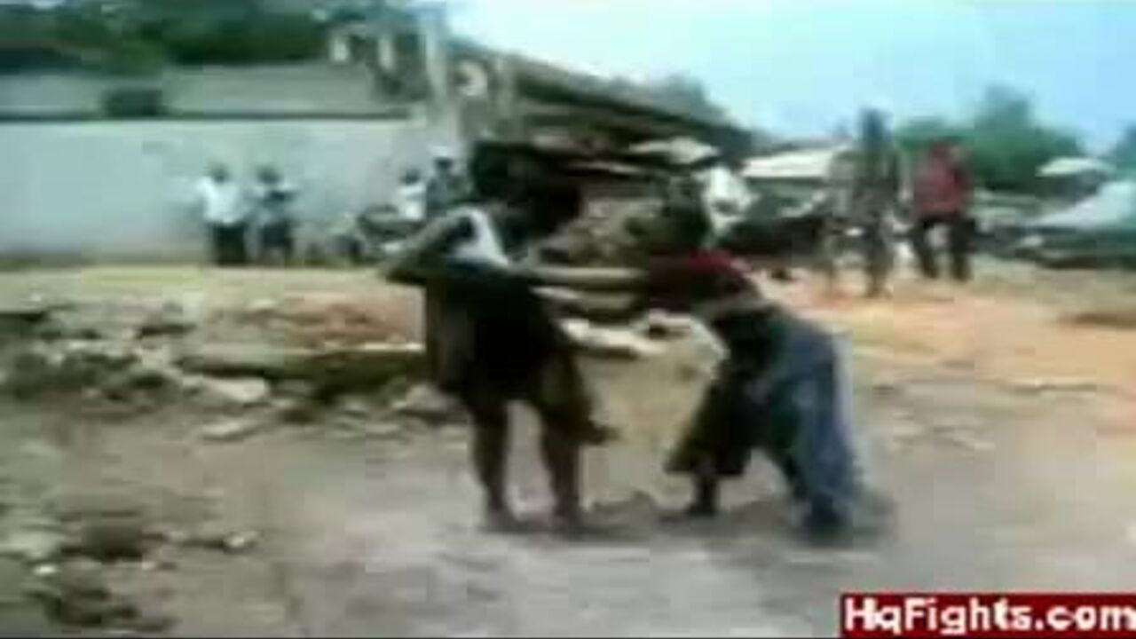 Watch these naughty Nigerian sluts get naked and fight in public!