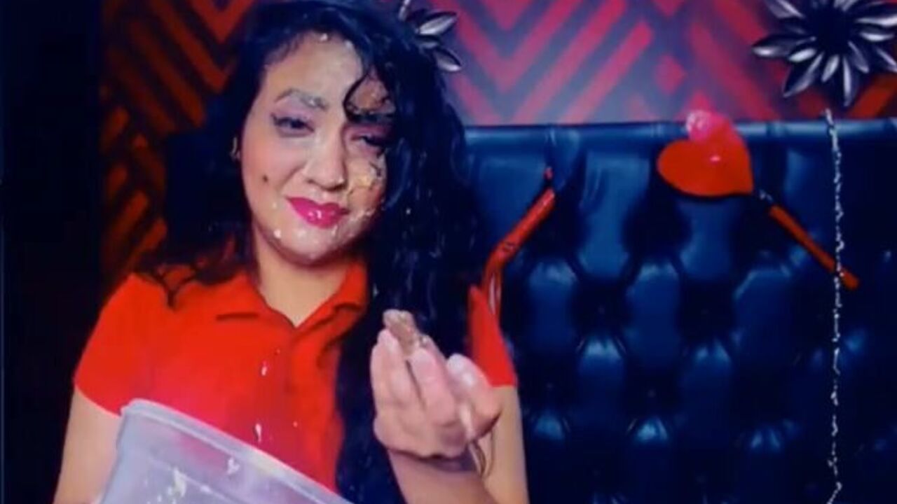 Watch this kinky cam girl get brutally fucked & fed with poo & puke