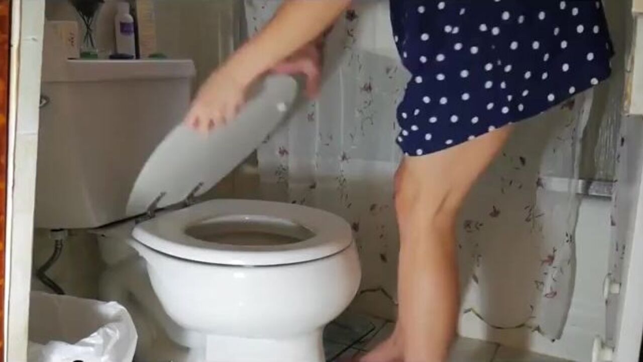 Watch this hot babe with perfect ass defecate in the toilet - Scat Fan Club